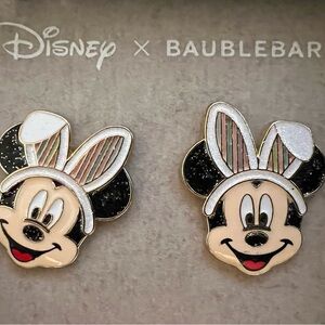Disney Baublebar Easter Bunny Mickey Earrings glitter